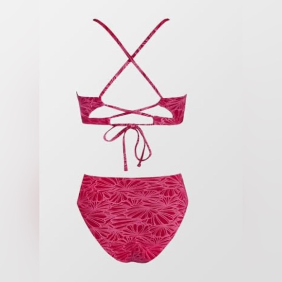Floral Red Bikini Set NWT Size Large - Picture 4 of 5